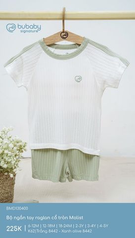 Bộ ngắn tay raglan cổ tròn Molist Bubaby BMD130400.03YK62