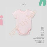 Bodysuit cộc tay cài vai màu hồng nhạt Nous NL2S25-TB2-F03-SM-0M