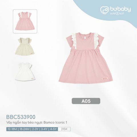 Váy ngắn tay bèo ngực Bamco Iconic 1 Bubaby