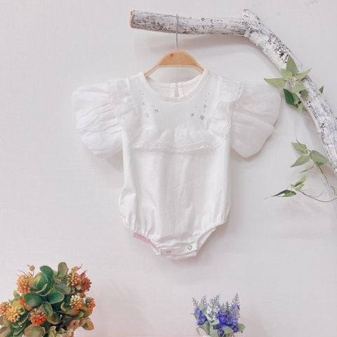Body bông đính cườm Laciana - Trắng - 12-18m