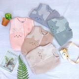 Áo gile Hrnee trần bông cài giữa Bamboo mới - Xanh cẩm thạch - 12-18m