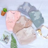 Áo gile Hrnee trần bông cài giữa Bamboo mới - Xanh cẩm thạch - 12-18m