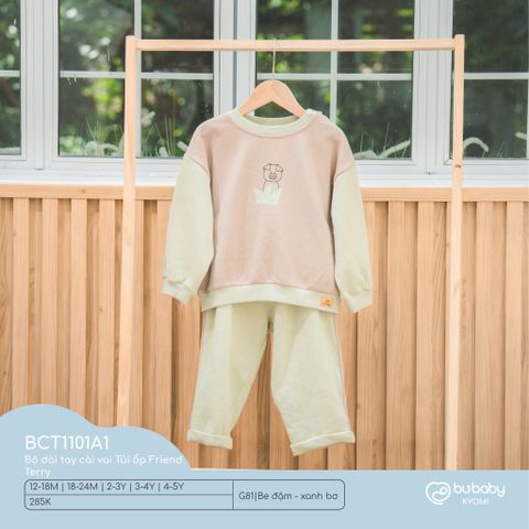 Bộ dài tay cài vai Túi ốp Friend Terry Bubaby BCT1101A1.03YG80