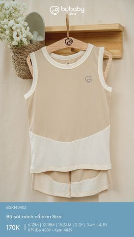 Bộ sát nách cổ tròn Siro Bubaby BSR140402.03YK79