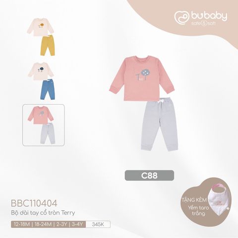 Bộ dài tay Bubaby cổ tròn Terry