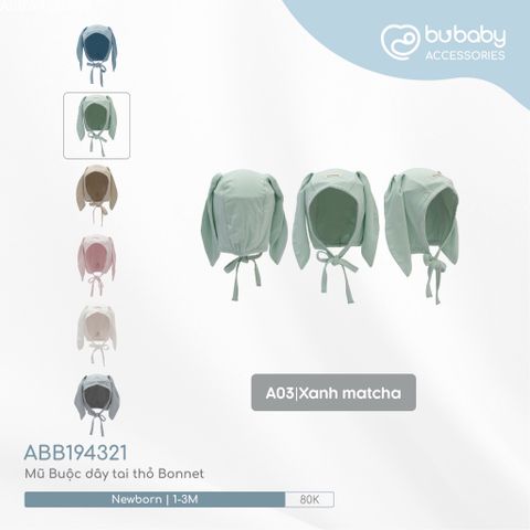 Mũ Buộc dây tai thỏ Bonnet 194321 Bubaby