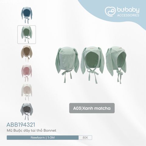 Mũ Buộc dây tai thỏ Bonnet Bubaby ABB194321.0NBA01