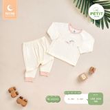 Bộ dài tay Moona cài lệch - gấu kem - 3-6m