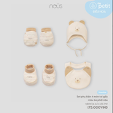 Set phụ kiện 4 món tai gấu màu be phối nâu Nous