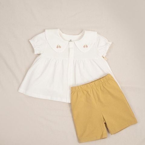 Bộ ngắn tay cài giữa cổ sen Bamco Bubaby BBC1302CS.03YE68