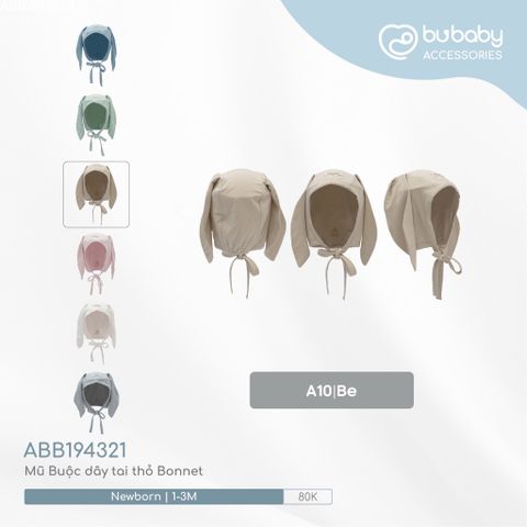 Mũ Buộc dây tai thỏ Bonnet Bubaby ABB194321.0NBA01