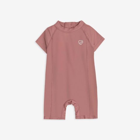 Bộ đồ bơi liền ngắn tay khóa sau Bu Aqua Bubaby