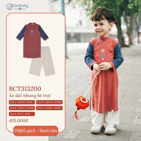 Áo dài nhung bé trai Bubaby BCT313200.03YI66