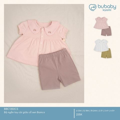 Bộ ngắn tay cài giữa cổ sen Bamco Bubaby BBC1302CS.03YE68