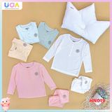 Bộ dài tay Hrnee cổ trụ Modal Air - Xanh ruby - 6-9m