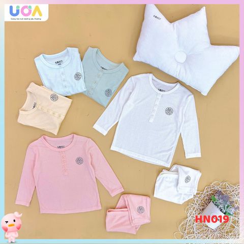 Bộ dài tay Hrnee cổ trụ Modal Air - Xanh ruby - 6-9m