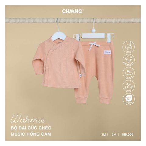 Bộ dài tay cúc chéo Chaang Music - Hồng - 0-3m