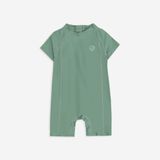 Bộ đồ bơi liền ngắn tay khóa sau Bu Aqua Bubaby