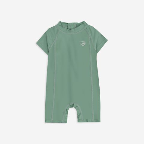 Bộ đồ bơi liền ngắn tay khóa sau Bu Aqua Bubaby