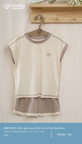 Bộ ngắn tay, chờm vai cổ tròn Bambus BBB130403.03YF85