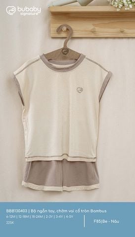 Bộ ngắn tay, chờm vai cổ tròn Bambus BBB130403.03YF85
