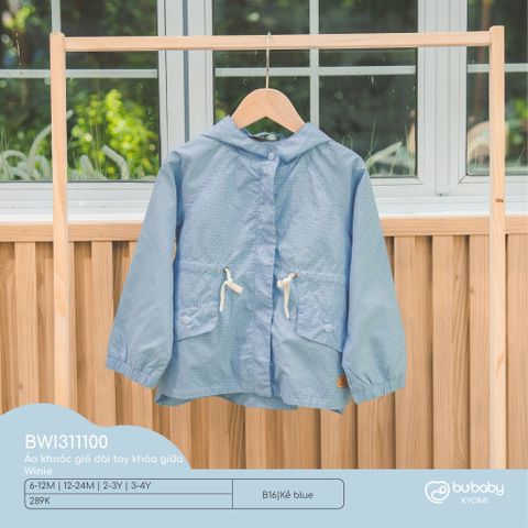 Áo khoác gió dài tay khóa giữa Winie Bubaby BWI311100.03YB16