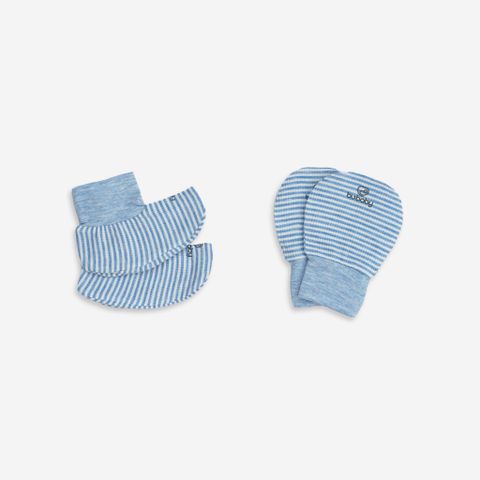 Bao tay bao chân Siro Bubaby - Kẻ blue nhạt C45 - Freesize