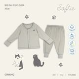 Bộ dài tay Chaang cúc giữa - vàng - 0-3m