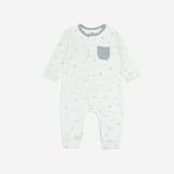 Promo Body dài tay cài giữa Bambus Signature Bubaby - Trắng in bubaby hồng B79 - 0-3m