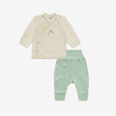 Bộ dài tay cài chéo Bambus Gami Bubaby