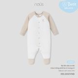 Bộ liền dài có tất màu trắng phối be in trang trí Nous NB1S25-OP3-M02-PW-NB