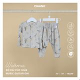 Bộ dài tay cúc giữa Chaang Music - Nốt nhạc cam - 3-6m
