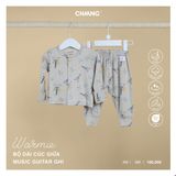 Bộ dài tay cúc giữa Chaang Music - Nốt nhạc cam - 3-6m