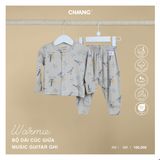 Bộ dài tay cúc giữa Chaang Music - Nốt nhạc cam - 3-6m