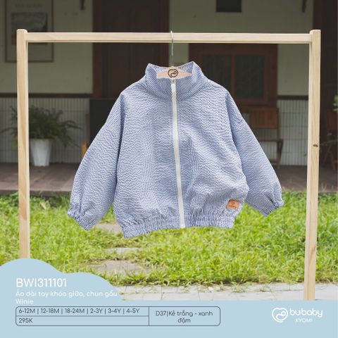 Áo dài tay Khóa giữa, chun gấu Winie Bubaby