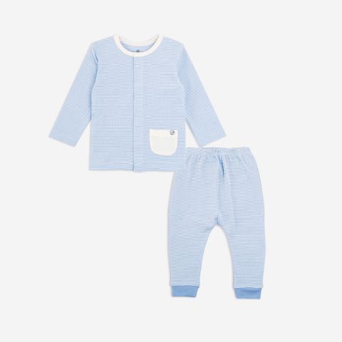 Promo Bộ dài tay cài giữa Bamco Bubaby - Kẻ hồng A86 - 9-12m