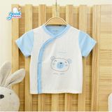 Áo cộc tay Goodmama cài lệch - Thỏ hồng - 0-3m
