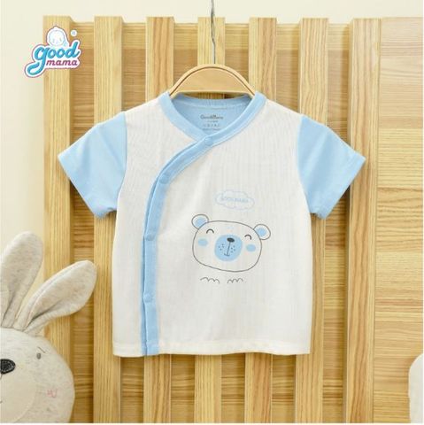 Áo cộc tay Goodmama cài lệch - Thỏ hồng - 0-3m