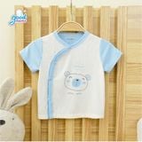 Áo cộc tay Goodmama cài lệch - Thỏ hồng - 0-3m