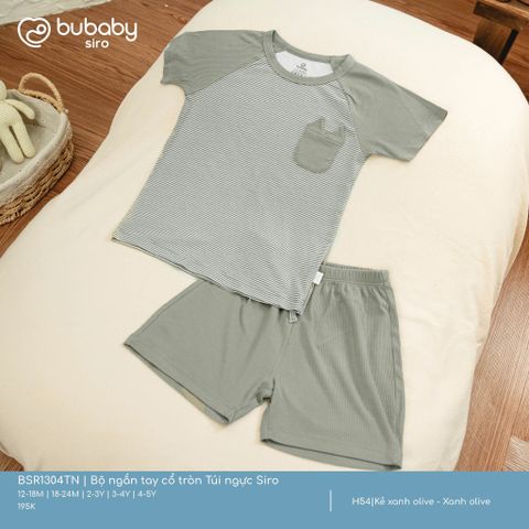 Bộ ngắn tay cổ tròn Túi ngực Siro Bubaby BSR1304TN.03YH16
