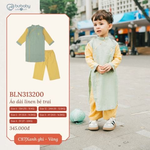 Áo dài linen bé trai Bubaby BLN313200.03YC87