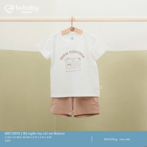 Bộ ngắn tay cài vai Bamco Bubaby BBC130112.03YB34