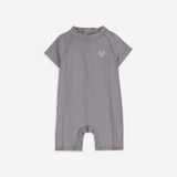 Bộ đồ bơi liền ngắn tay khóa sau Bu Aqua Bubaby