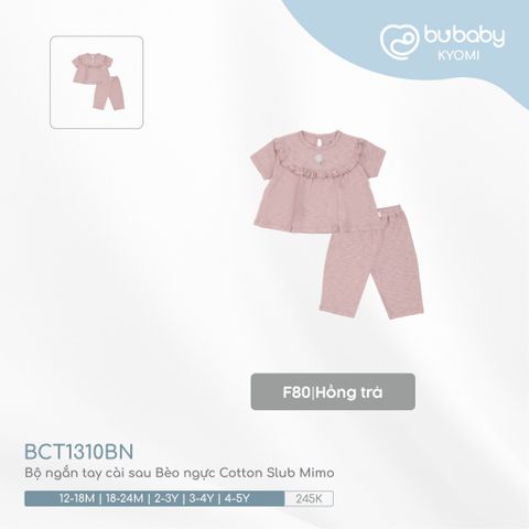Bộ ngắn tay cài sau Bèo ngực Cotton Slub Mimo Bubaby BCT1310BN.24MF80