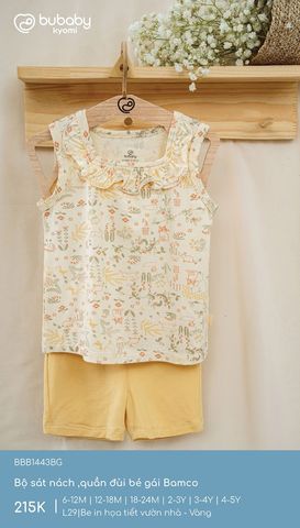 Bộ sát nách ,quần đùi bé gái Bamco Bubaby BBB1443BG.03YK33