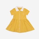 Váy ngắn tay cổ Polo cúc giữa Ponie Bubaby