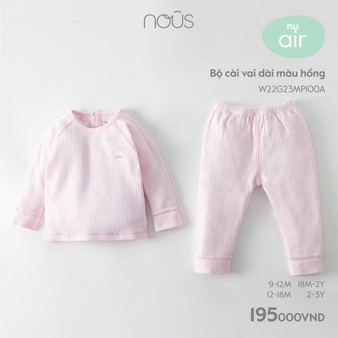 Bộ cài vai dài màu hồng Nous