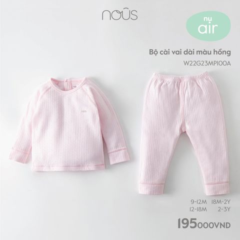 Bộ cài vai dài màu hồng Nous