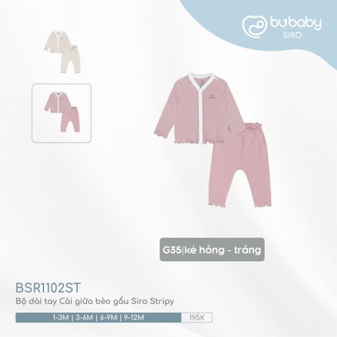 Bộ dài tay Cài giữa bèo gấu Siro Stripy 1102ST Bubaby