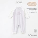 Bodysuit không tất tím trắng thêu hình chó Nous